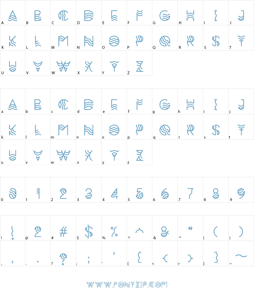 Zilap Marine Font Character